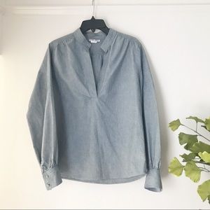 KORS Michael Kors Denim Gray Pullover Top